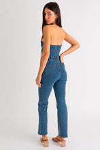 Load image into Gallery viewer, Strapless Denim Jumpsuit
