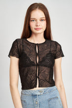Load image into Gallery viewer, Sheer Lace Crop top - Seven 1 Seven
