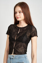 Load image into Gallery viewer, Sheer Lace Crop top - Seven 1 Seven
