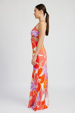 Load image into Gallery viewer, FLORAL CUT OUT MAXI DRESS WITH O RING DETAIL

