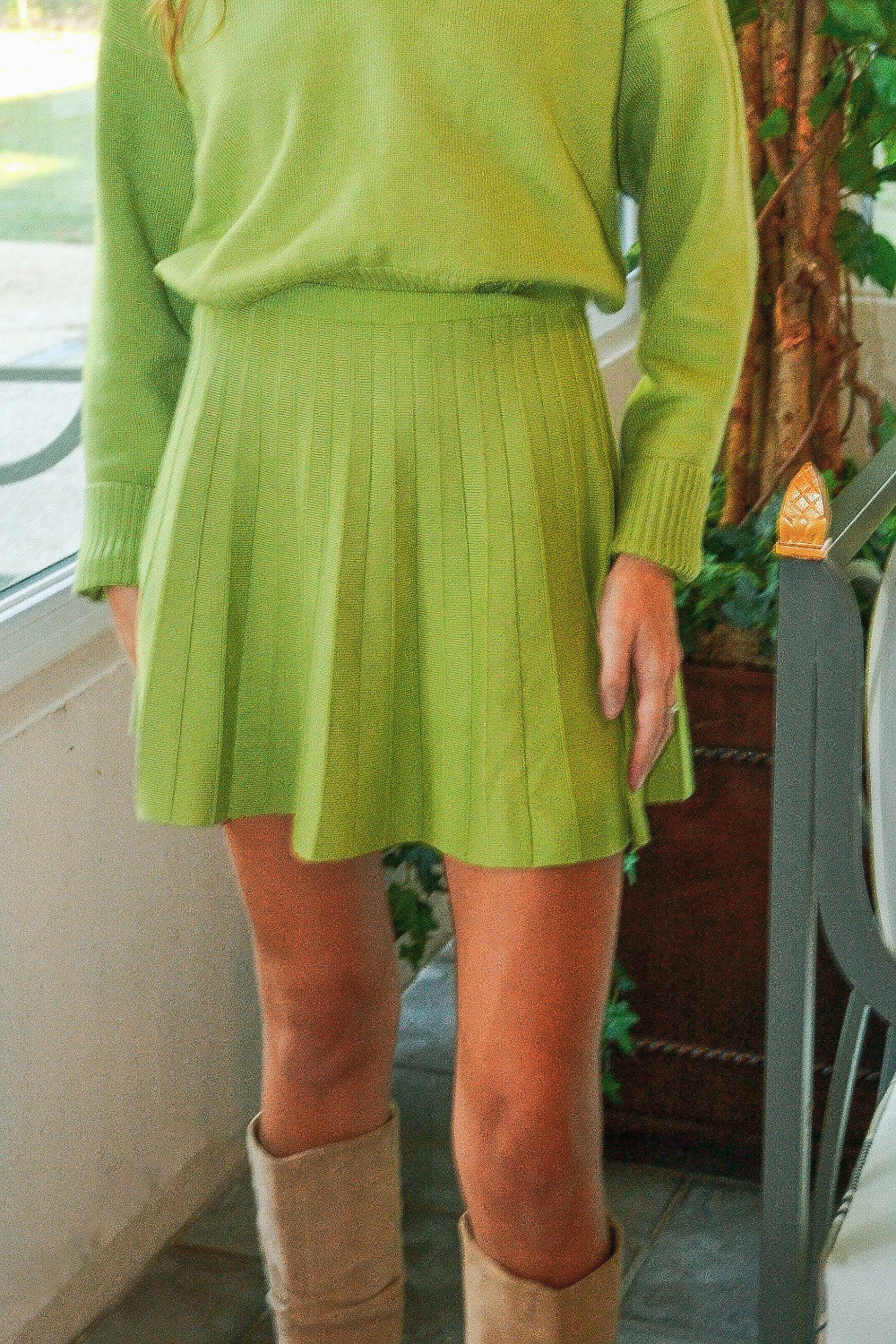 Sally Pleated Knit Skirt