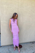 Load image into Gallery viewer, Knit Fringe Trim Midi
