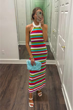 Load image into Gallery viewer, Multi Color Halter Dress
