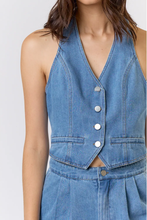 Load image into Gallery viewer, Halter Vest Denim
