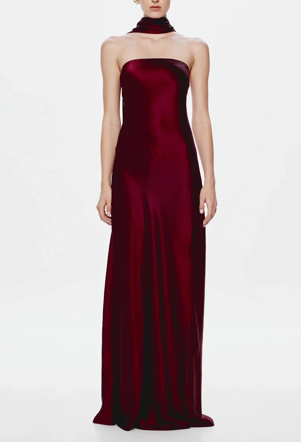 MISHA LILIA SATIN GOWN PORT