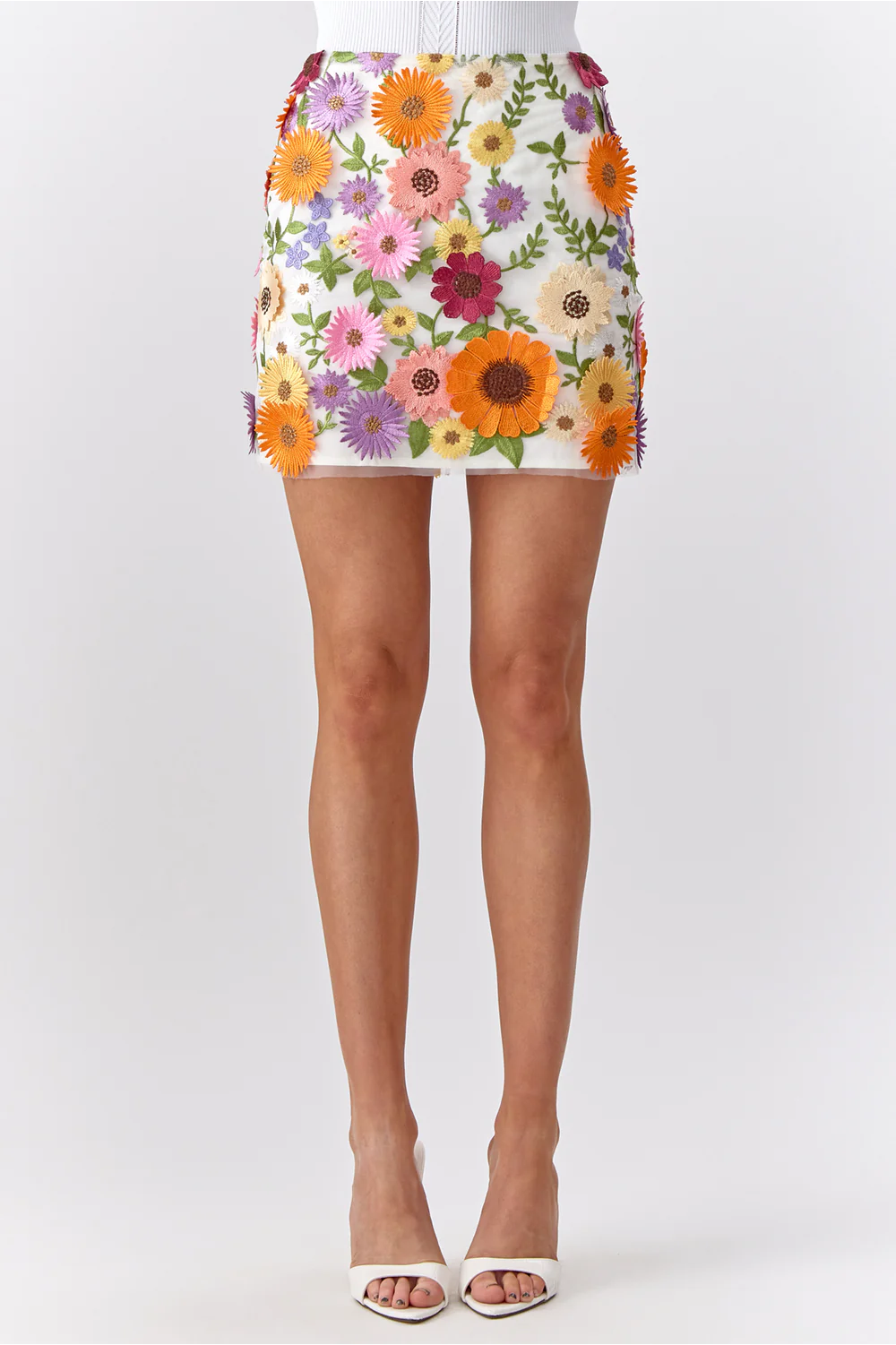 3D Floral Mini Skirt