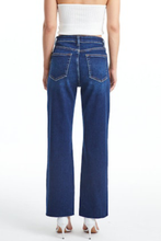 Load image into Gallery viewer, Dark Wash Straight Raw Hem Jean
