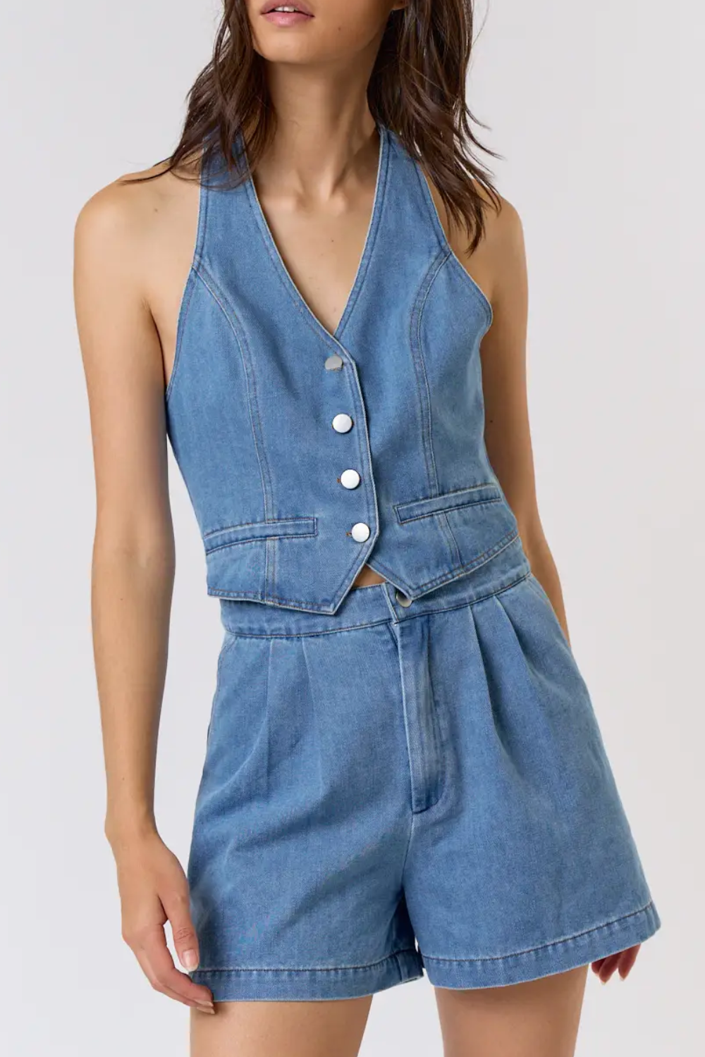 Halter Vest Denim