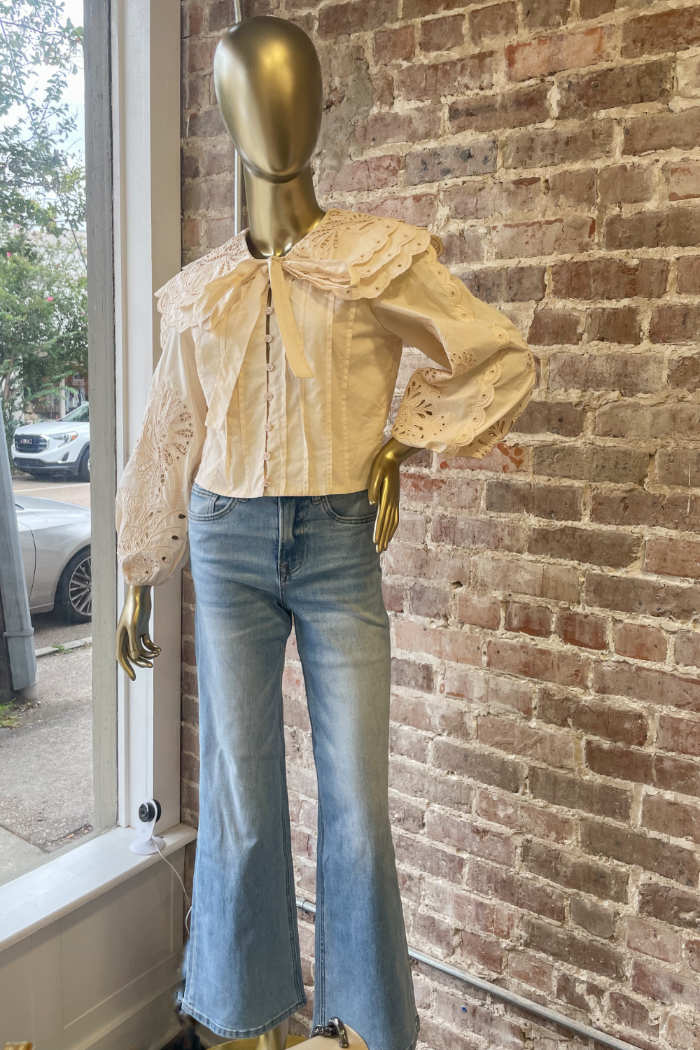 Eyelet Poplin Blouse