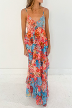 Load image into Gallery viewer, Tiered Ruffle Floral Maxi Dress
