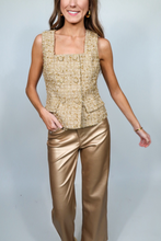 Load image into Gallery viewer, Gold Tweed Top
