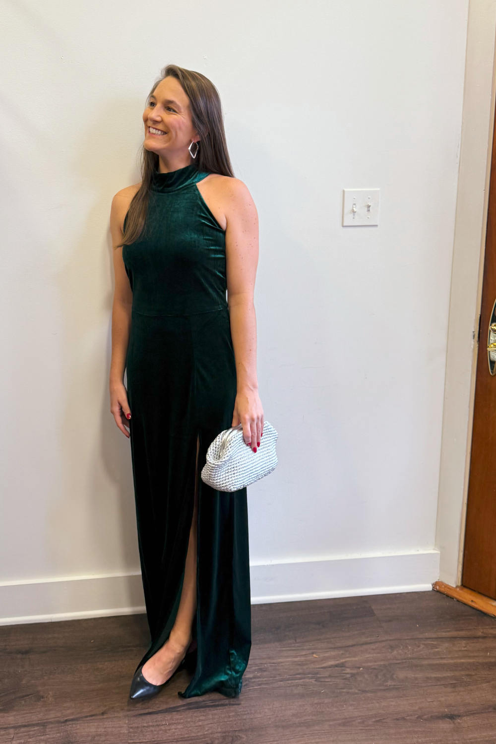 Green Velvet Formal Dress