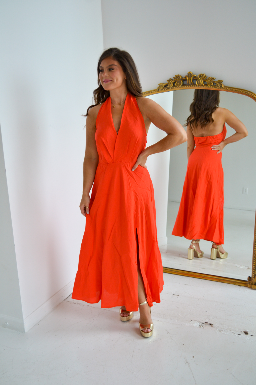 Keava Halter Midi Dress - Seven 1 Seven