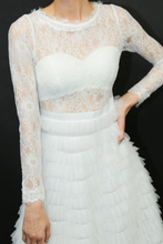 Load image into Gallery viewer, White Lace Tiered Maxi Dress
