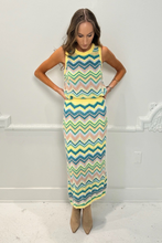 Load image into Gallery viewer, Zig Zag Knit Midi Skirt- Yellow
