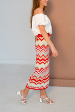 Load image into Gallery viewer, Zig Zag Knit Midi Skirt
