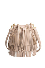 Load image into Gallery viewer, Milly Fringe Bucket Bag Accessories Seven 1 Seven Nude 
