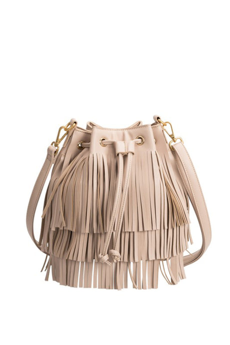 Milly Fringe Bucket Bag Accessories Seven 1 Seven Nude 